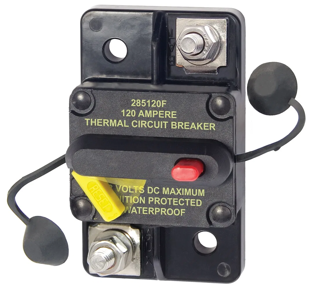 7188-BSS – BLUE SEA Circuit Breaker, 120 Amps/ 48 Volts DC Drop In Replacement For 185-Series Circuit Breakers Switch...